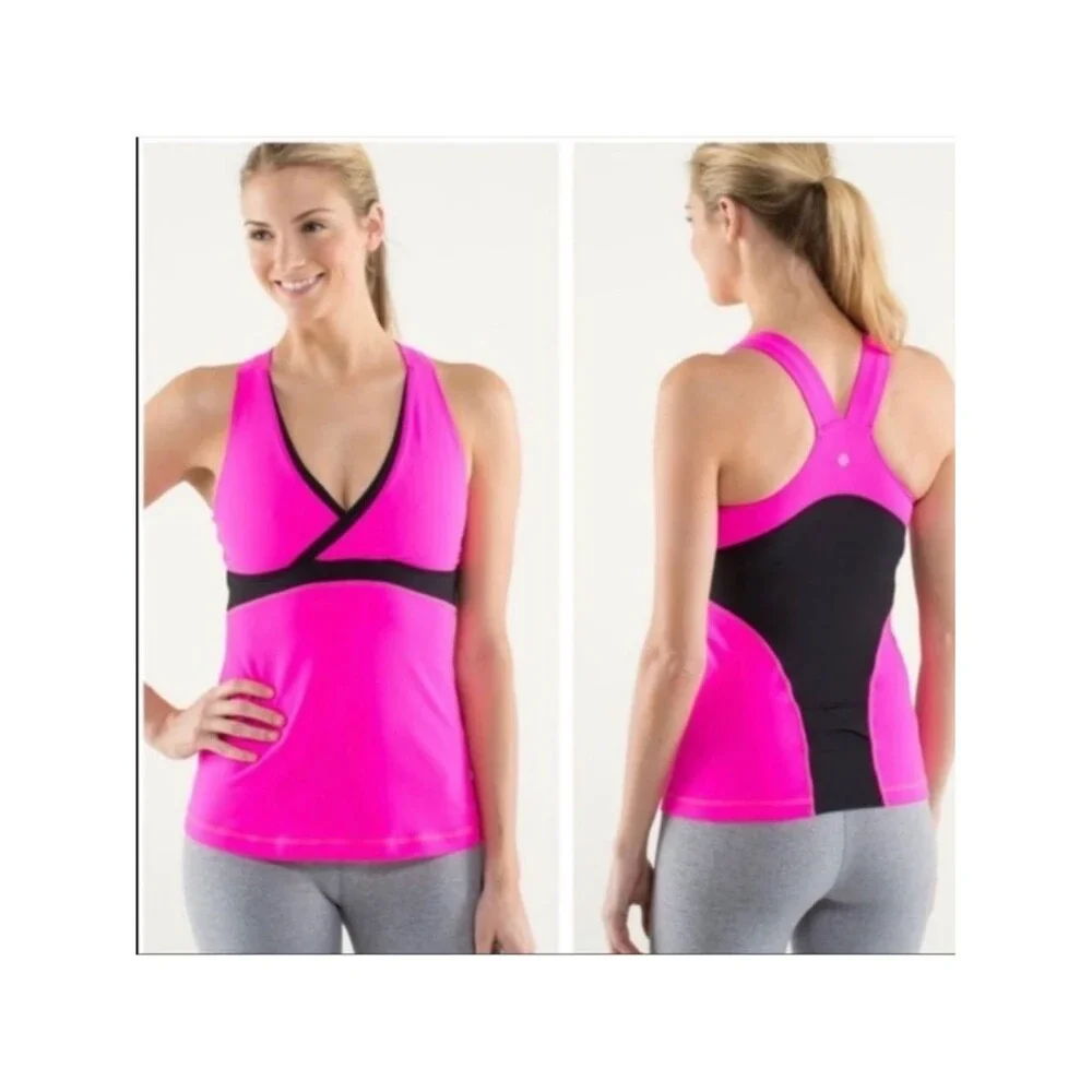 Lululemon Deep V Raspberry Athletic Tank Size 4
